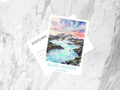 Blue Lagoon Iceland Watercolor Postcard Geothermal Spa Travel Art Nordic Souvenir Card Vacation Gift Decor Volcanic Scenery Photo