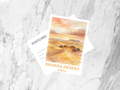 Sahara Desert Watercolor Handmade Blank Book Postcard Desert Travel Art Sand Dunes Souvenir Card Adventure Vacation Gift Decor