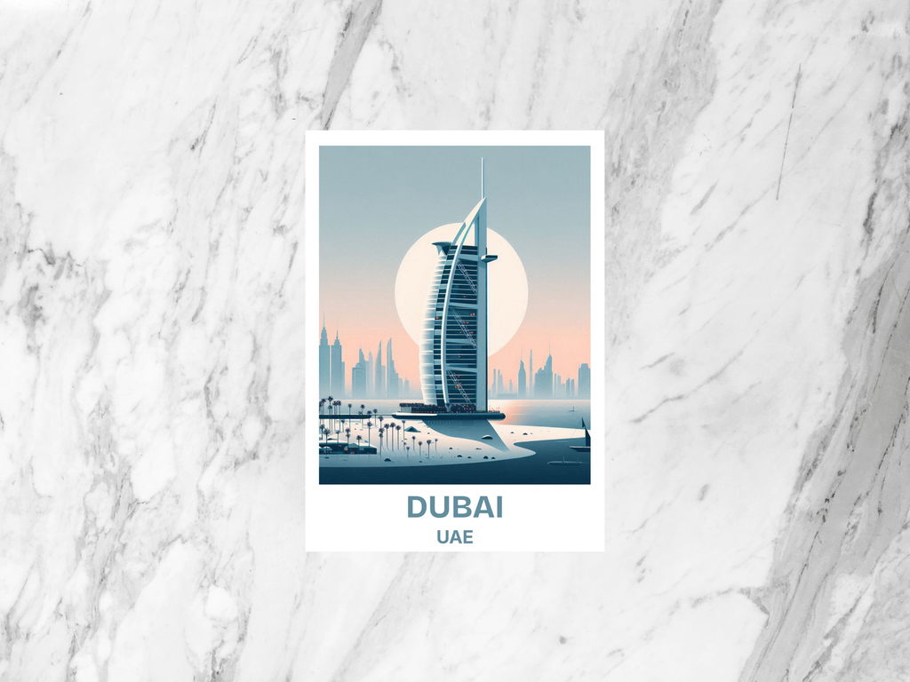 Blank Dubai Travel Postcard Asia City Portrait Postcard Summer Vacation Memento Dubai Travel Journal Holiday Keepsake Poster Print