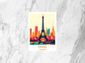France Travel Postcard Paris Eiffel Tower Souvenir Collectible Art Card for Tourists, Romantic Gifts, and Collectors