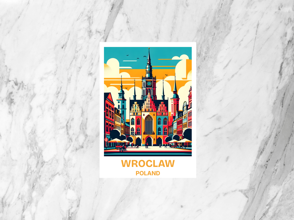 Wroclaw Postcard Handmade Poland Holiday Travel Postcard Europe Travel Diary Keepsake Gift for Travelers Krakow Poster Print