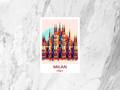 Milan Travel Postcard Travel Scrapbook Blank Italian Postcards Europe Travel Art Gift for Travelers Holiday Postcard for Travel Album