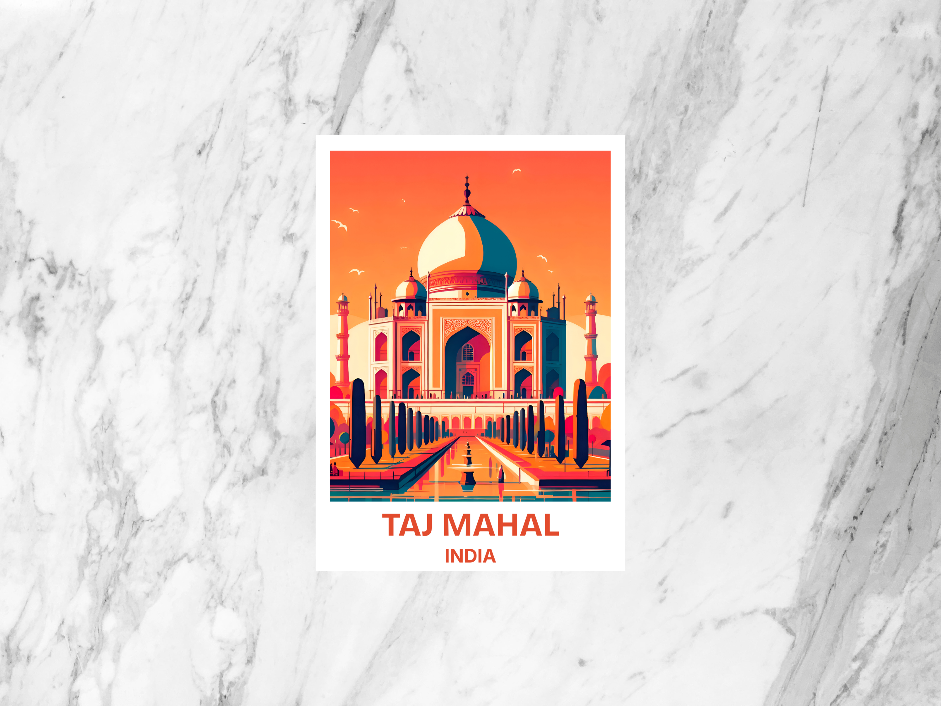 Taj Mahal Watercolor Travel Postcard India Holiday Travel Diary Keepsake Asia Travel Album Accessory Blank Art Postcard Set
