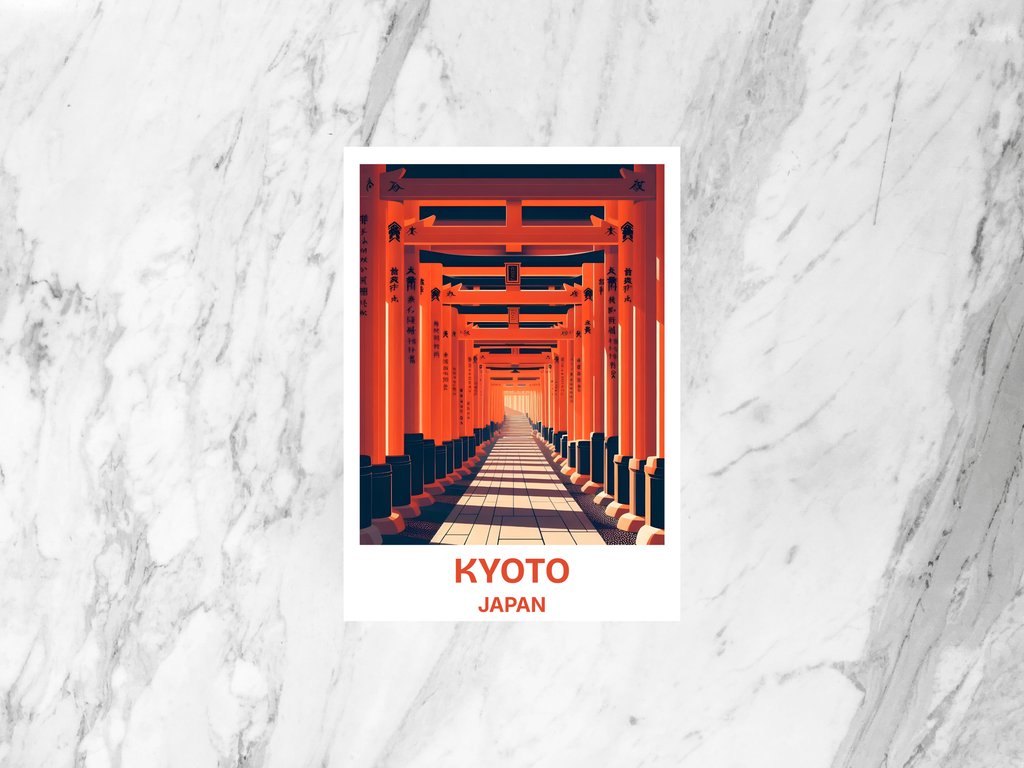 Handmade Kyoto Travel Postcard Gift for Traveler Japanese City Postcard Print Summer Vacation Keepsake Travel Scrapbook Accessory