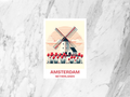 Amsterdam Travel Postcard Blank Netherlands Holiday Keepsake Gift for Traveler Custom Vintage Art Postcard Prints
