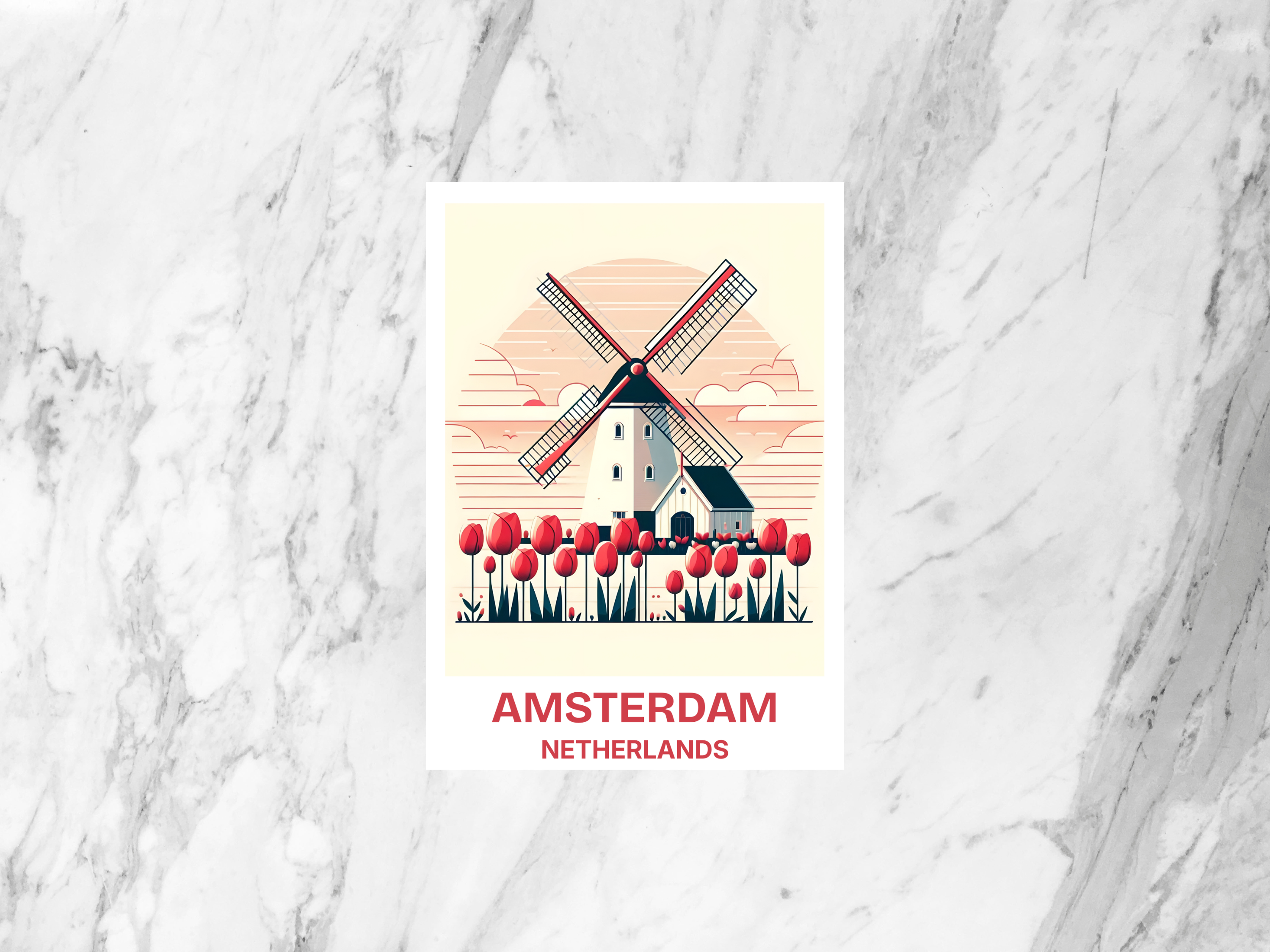 Amsterdam Travel Postcard Blank Netherlands Holiday Keepsake Gift for Traveler Custom Vintage Art Postcard Prints