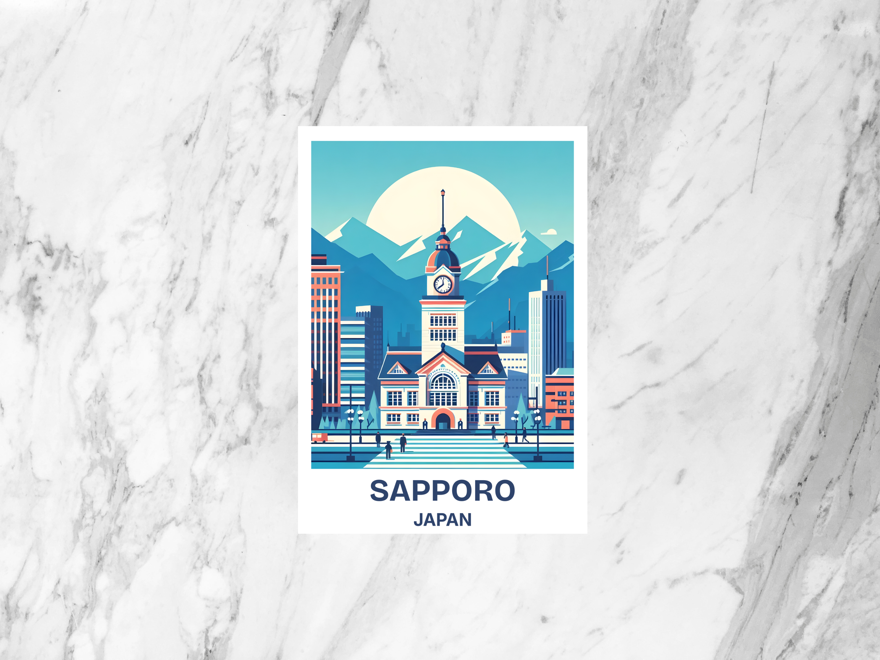 Blank Sapporo Postcard Japan Holiday Handmade Travel Postcard Japanese Travel Diary Keepsake Gift for Travelers Tokyo Poster Print