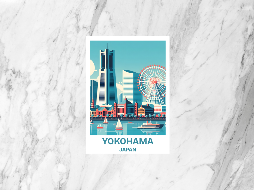 Yokohama Travel Postcard Tokyo Travel Scrapbook Japanese City Postcards Japan Travel Art Gift for Traveler Holiday Postcard for Travel Album