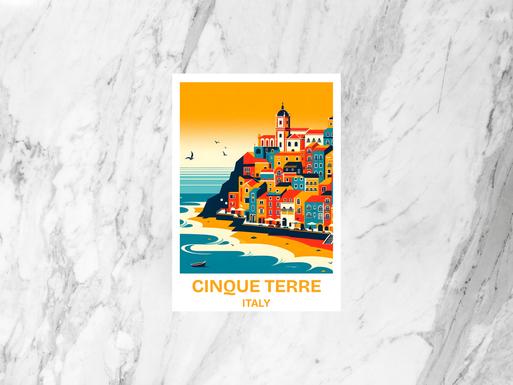 Cute Italy Travel Postcard Blank Cinque Terre Holiday Postcard Gift for Traveler Travel Diary Keepsake Travel Journal Postcard Print