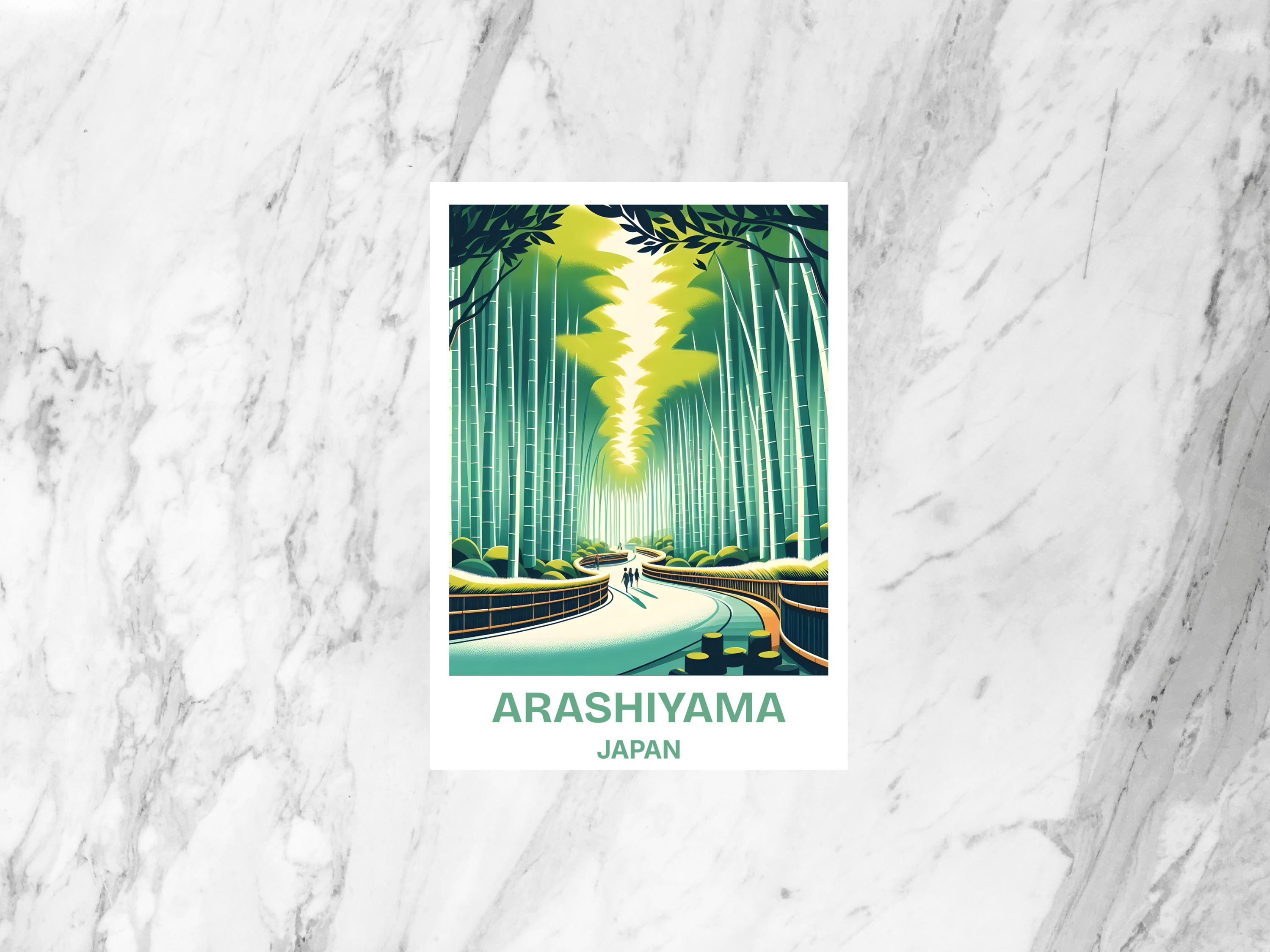 Handmade Arashiyama Bamboo Forest Travel Postcard Cute Japanese City Postcard Print Custom Blank Summer Vacation Travel Keepsake Gift