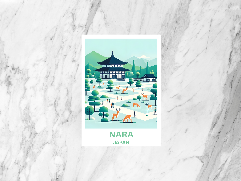Nara Travel Postcard Japanese Deer Park Holiday Postcard Print Blank Travel Postcard Gift for Travelers Kyoto Travel Diary Keepsake