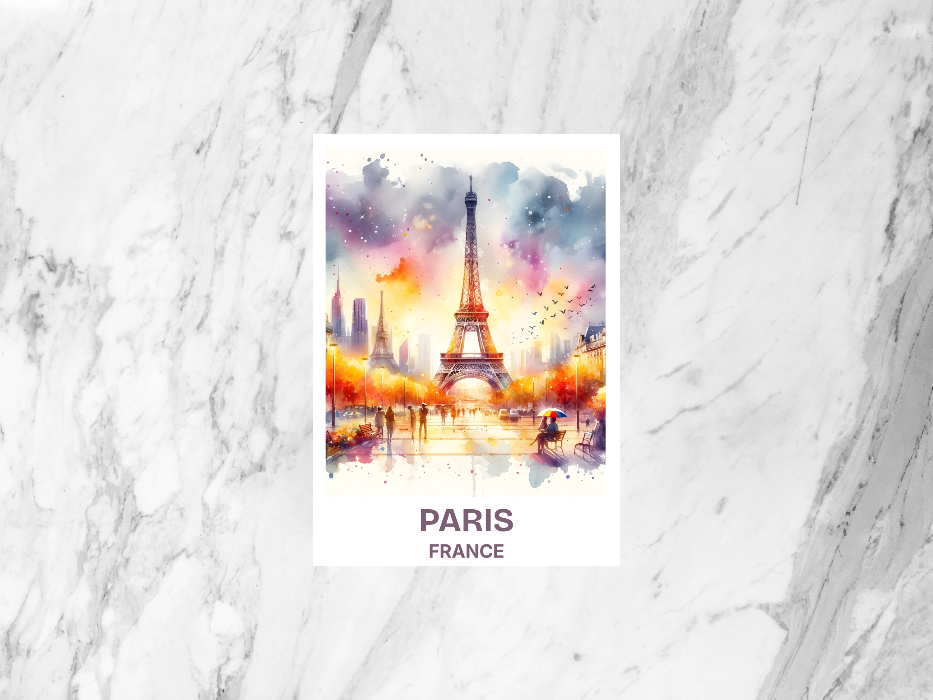 Paris Postcard France Travel Souvenir Eiffel Tower Art Card Collectible for Tourists, Romantic Gifts, and Home Decor Collectors