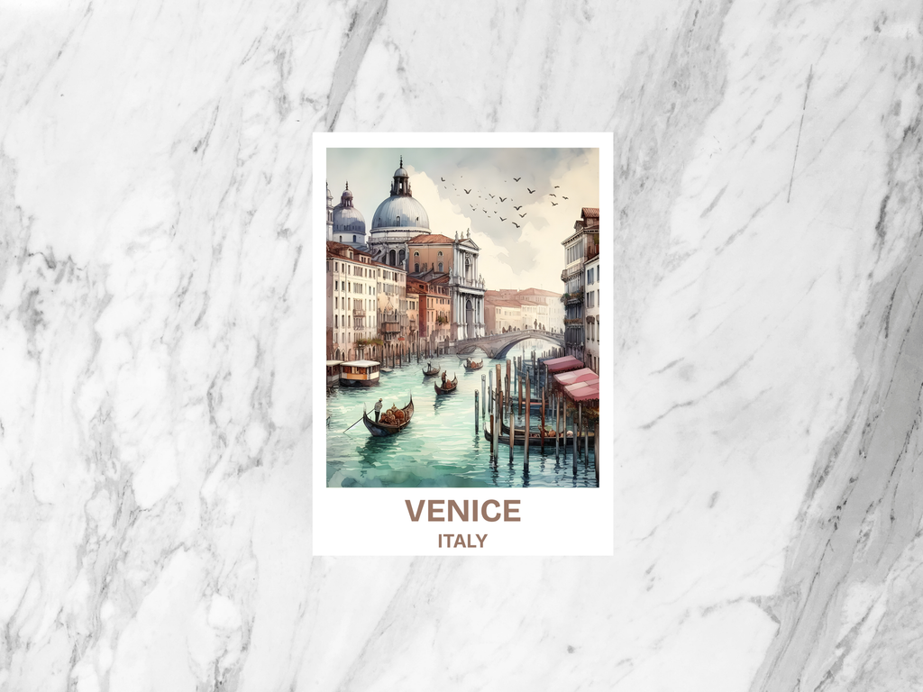 Venice Watercolor Travel Postcard Blank Italy Holiday Postcard Gift for Traveler Travel Scrapbook Postcard Print Handmade Postcards