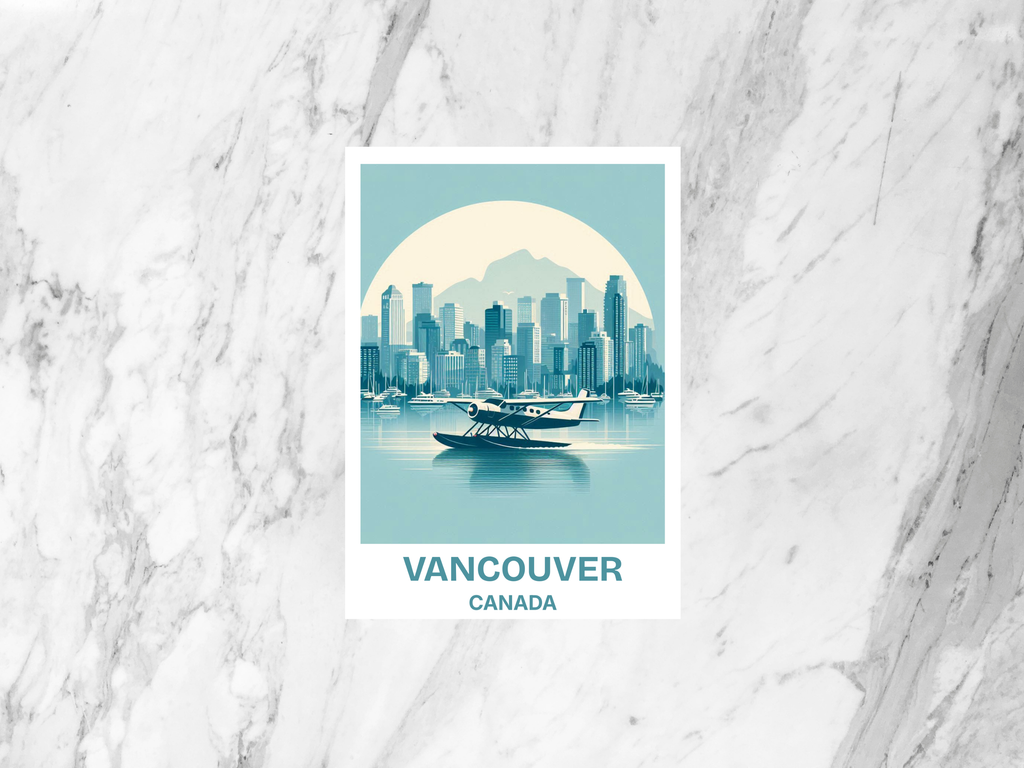 Handmade Canada Travel Postcard Gift for Traveler Vancouver Postcard Print Summer Vacation Keepsake Travel Scrapbook Accessory