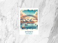 Sydney Watercolor Postcard Harbour Bridge & Opera House Art Australia Travel Souvenir Sydney Skyline Art Print Travel Gift