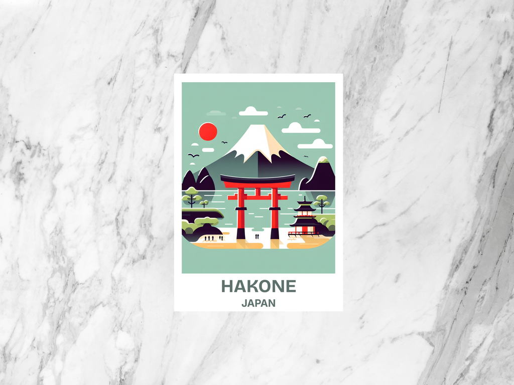 Japanese City Travel Postcard Blank Hakone Holiday Postcard Gift for Traveler Mt Fuji Travel Scrapbook Postcard Print Handmade Postcards
