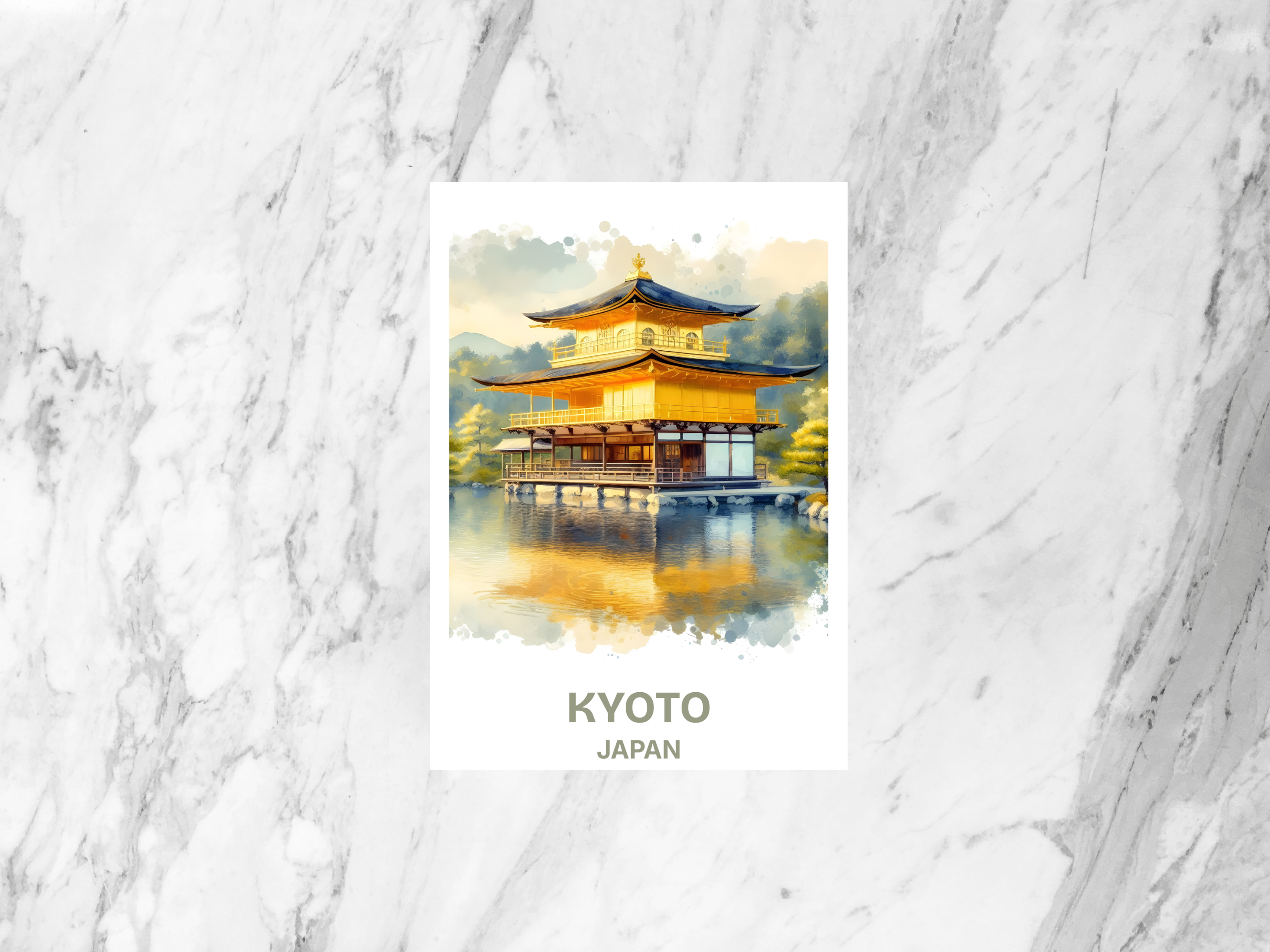 Blank Kyoto Travel Postcard Japanese Shrine Holiday Keepsake Gift for Traveler Cute Watercolor Postcard Prints Travel Scrapbook Bookmark