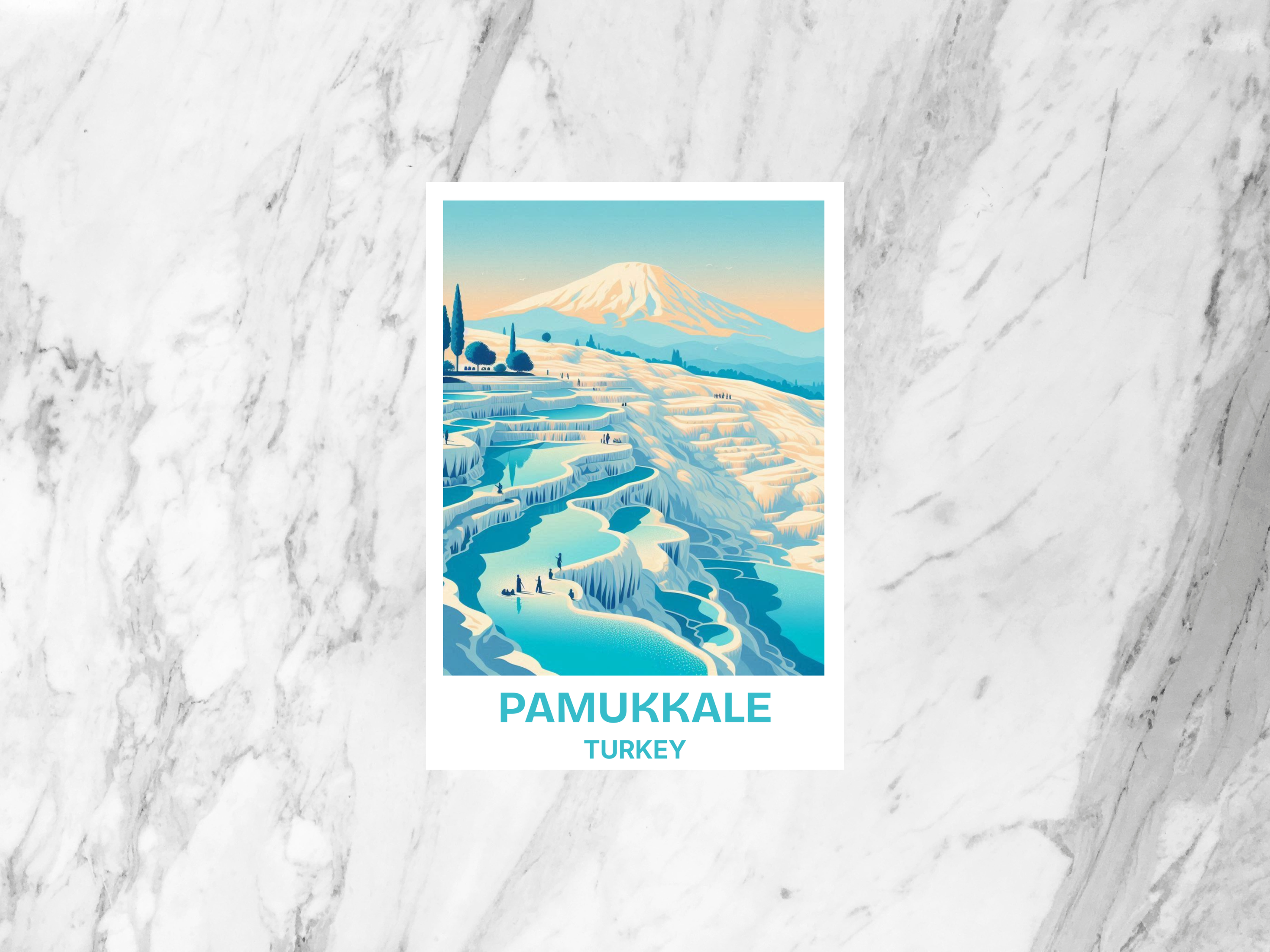 Pamukkale Postcard Turkey Holiday Travel Postcards Blank Travel Poster Print Handmade Travel Keepsake Gift for Travelers