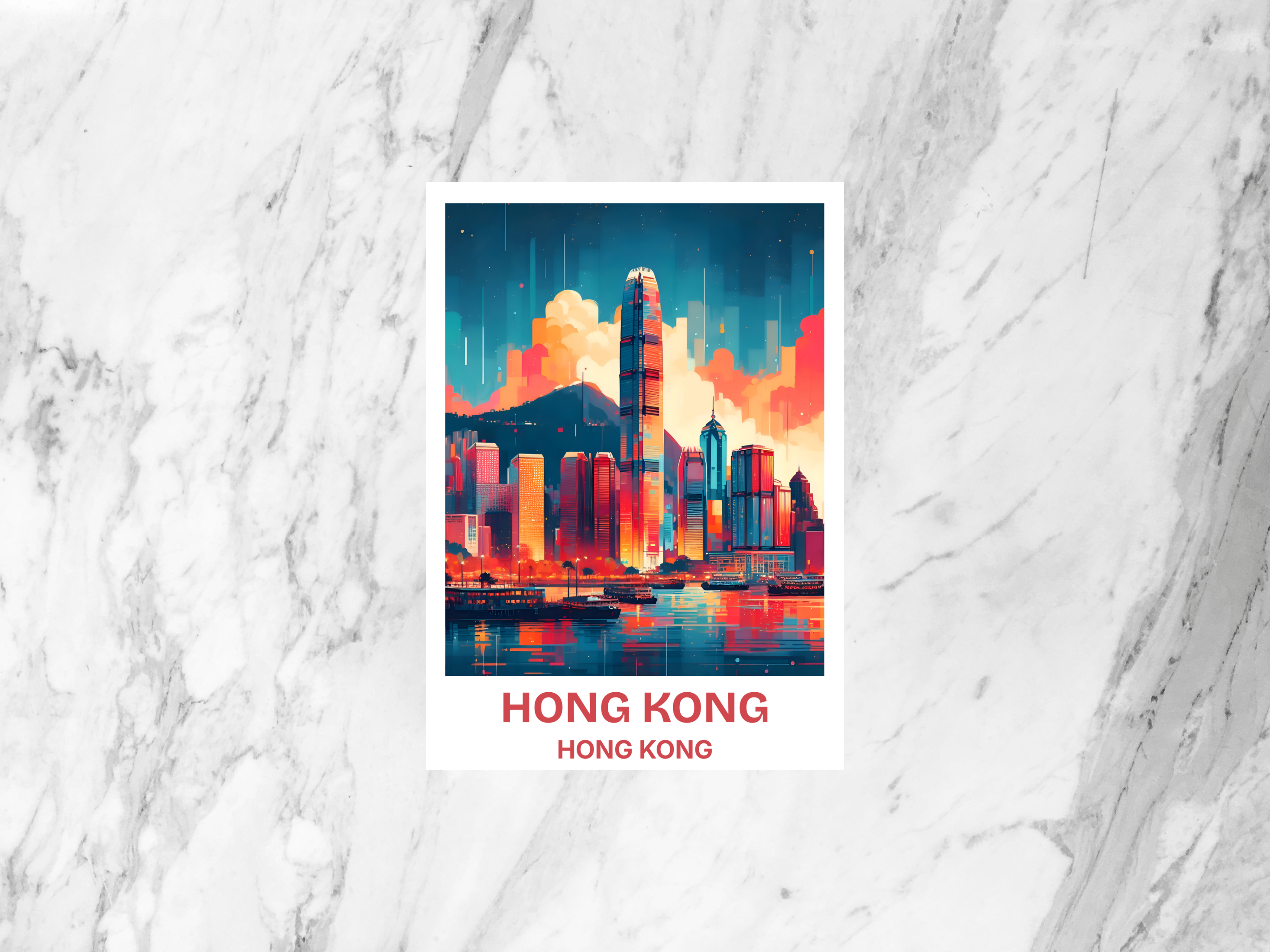 Hong Kong Postcard Asia Travel Portrait Postcard Hong Kong Travel Sticker Summer Vacation Memento Holiday Keepsake Hong Kong Bookmark