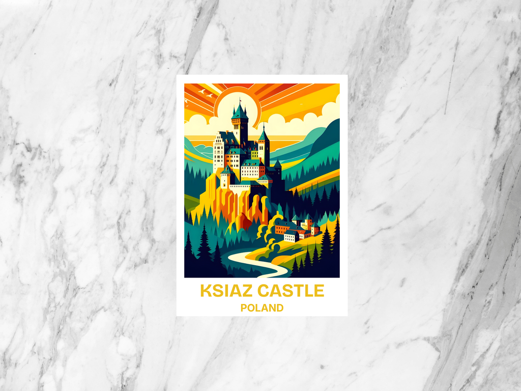 Ksiaz Castle Travel Postcard Poland City Summer Vacation Keepsake Europe Travel Journal Accessory Europe City Bookmark Holiday Memento