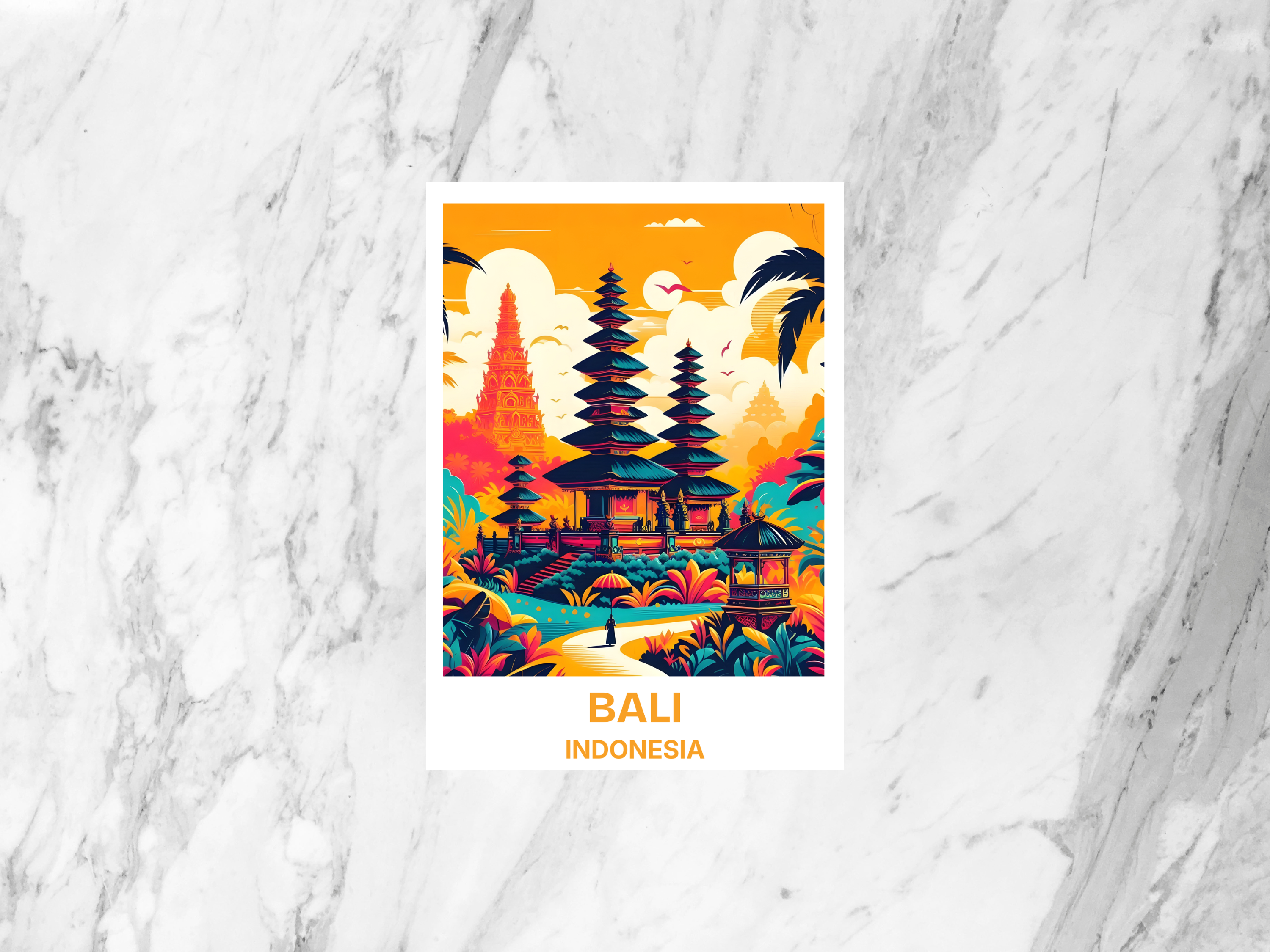 Blank Bali Holiday Postcard Indonesia Travel Diary Gift for Travelers Handmade Custom Book Postcards Asia Travel Scrapbook Keepsake