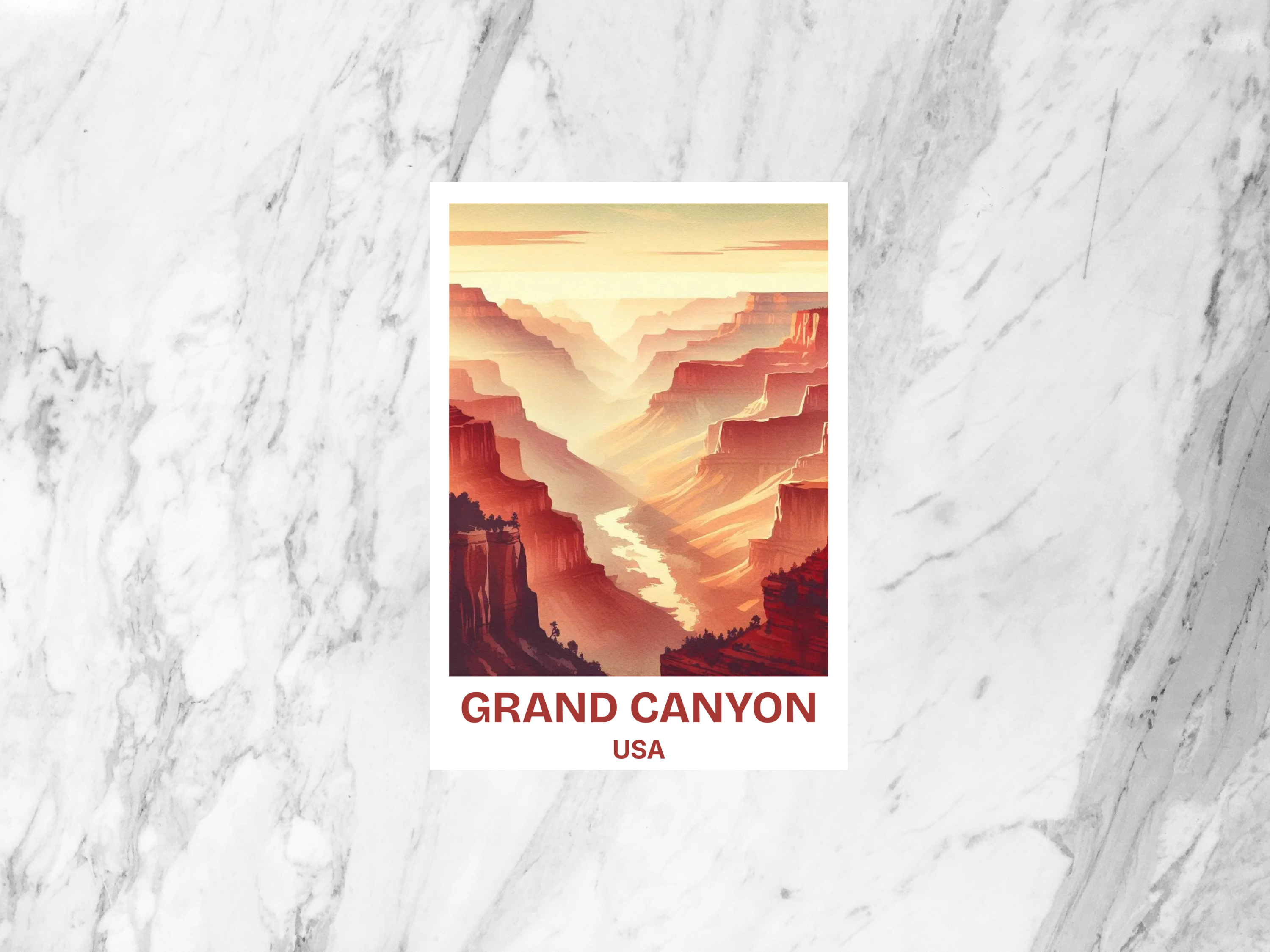 Grand Canyon National Park Postcard Watercolor Arizona Landscape Matte or Gloss USA National Park Souvenir for Adventure Lover