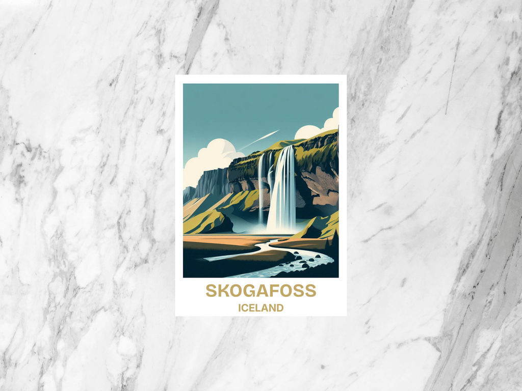 Iceland Waterfalls Travel Postcard Handmade Europe Holiday Postcard Gift for Travelers Blank Custom Travel Scrapbook Keepsake