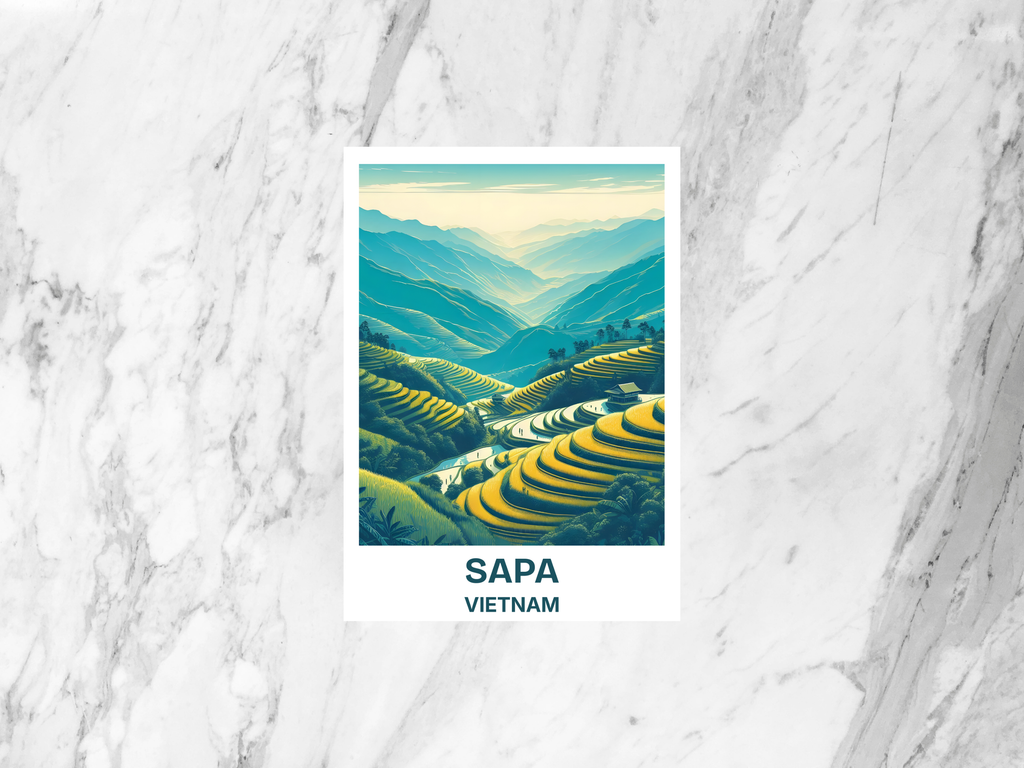Handmade Vietnam Holiday Postcard Gift for Traveler Sa Pa Travel Postcard Print Blank Travel Scrapbook Keepsake Travel Diary Postcards