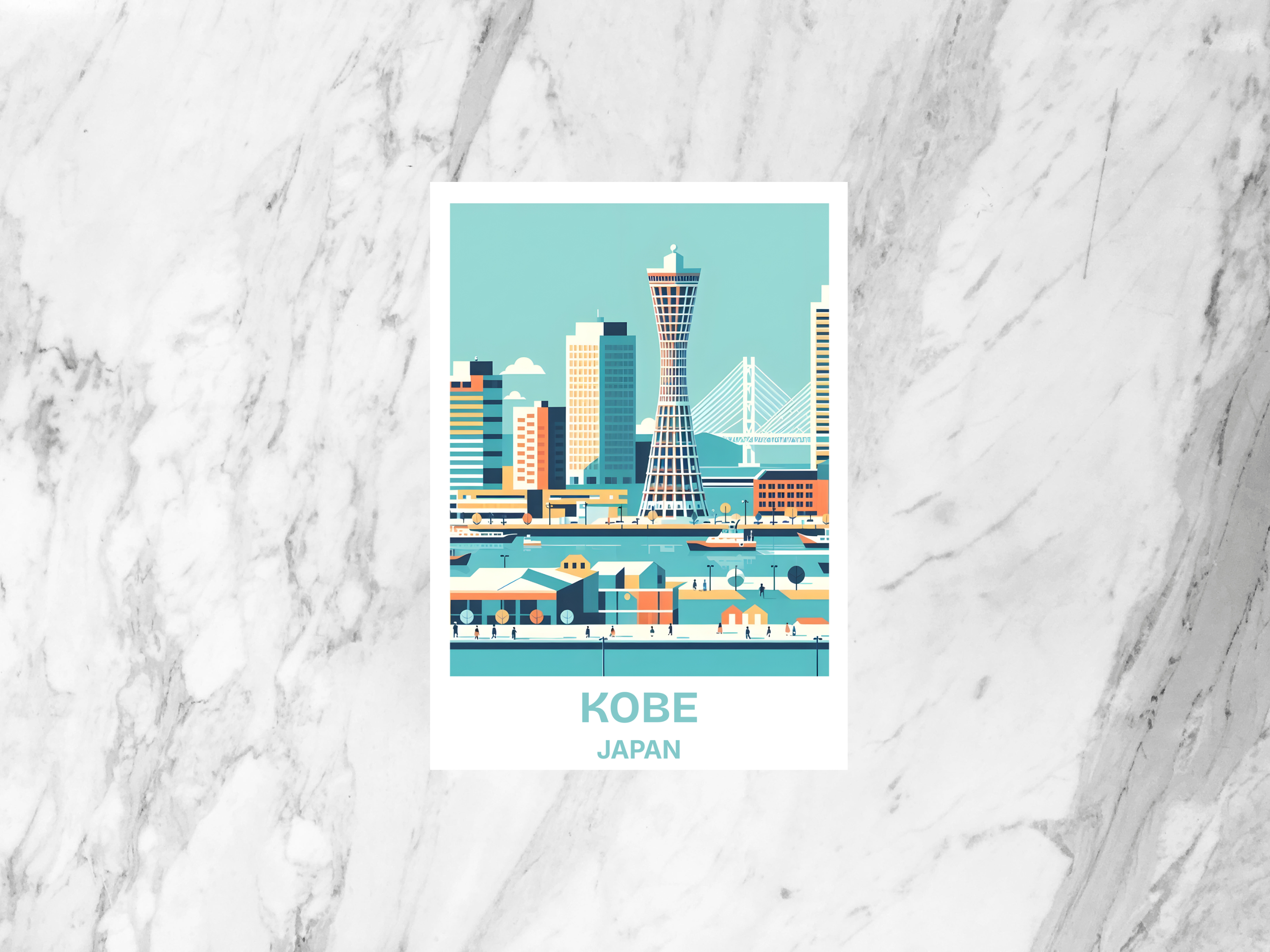 Blank Kobe Travel Postcard Japanese City Holiday Memento Travel Diary Postcard Tokyo Travel Postcard Summer Vacation Bookmark Gift