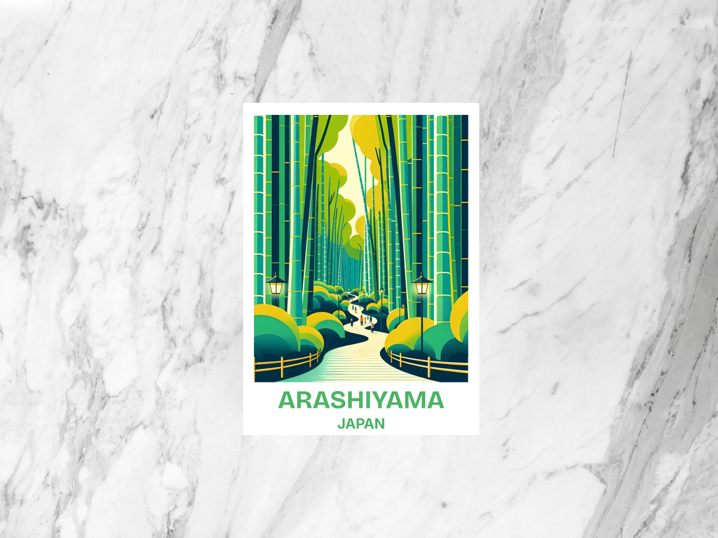 Arashiyama Bamboo Forest Postcard Kyoto Travel Souvenir Japan Nature Postcard Kyoto Travel Postcard Asia Travel Gift Nature Illustration