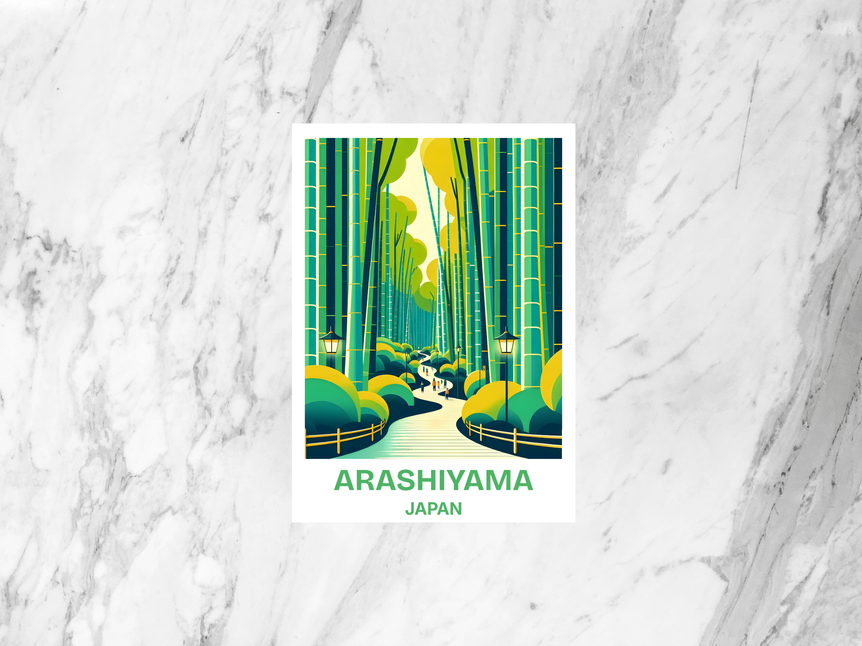Arashiyama Bamboo Forest Postcard Kyoto Travel Souvenir Japan Nature Postcard Kyoto Travel Postcard Asia Travel Gift Nature Illustration