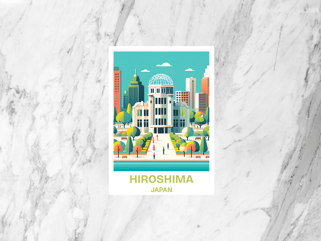 Blank Hiroshima Travel Postcard Japanese City Holiday Memento Travel Diary Postcard Tokyo Travel Postcard Summer Vacation Bookmark Gift
