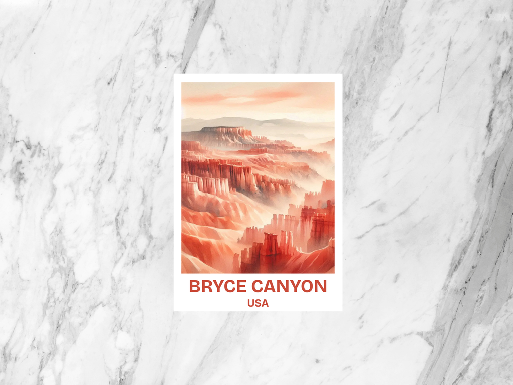 Bryce Canyon Postcard Watercolor National Park Art Matte or Gloss Utah Souvenir Desert Landscape USA Travel Keepsake