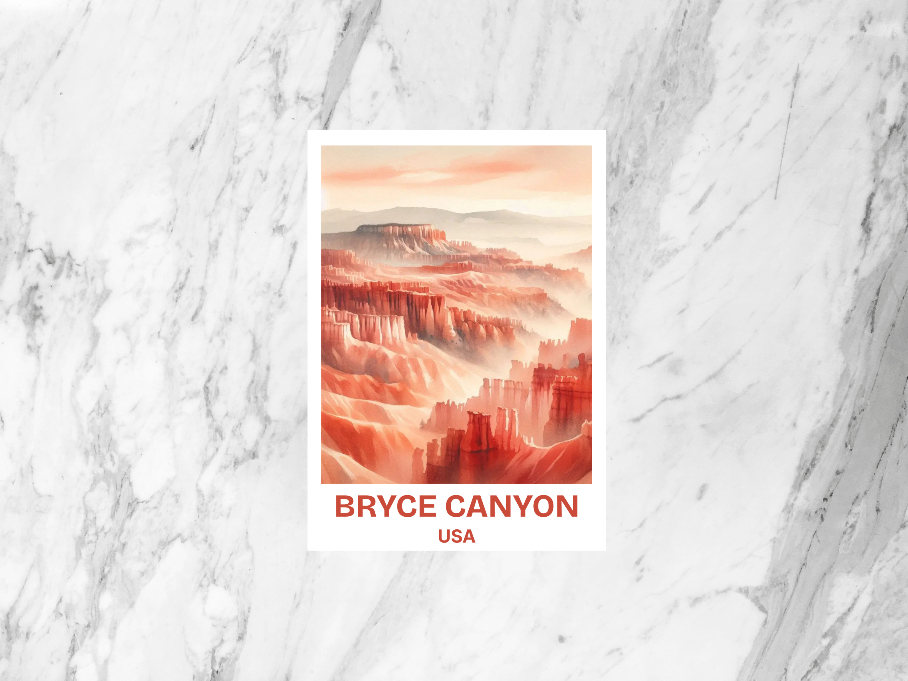 Bryce Canyon Postcard Watercolor National Park Art Matte or Gloss Utah Souvenir Desert Landscape USA Travel Keepsake