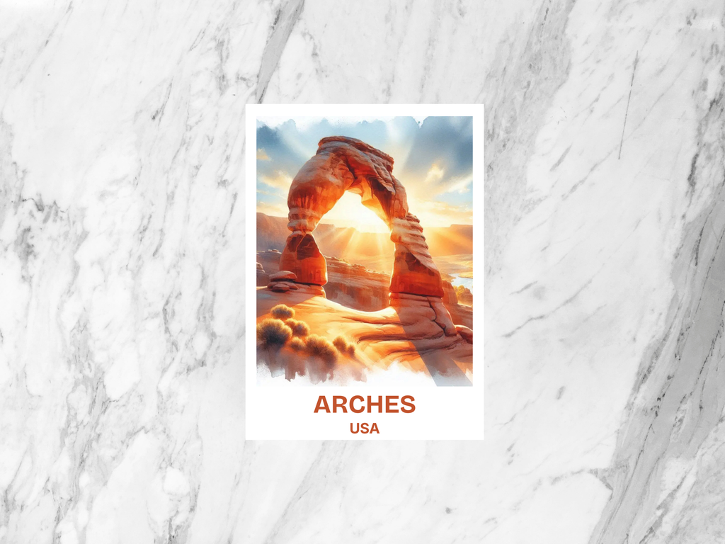 Arches National Park Postcard Utah Travel Souvenir Matte or Gloss Scenic Card USA Watercolor Postcard Arches Souvenir