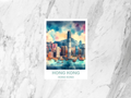 Watercolor Hong Kong Travel Postcard Blank HK Holiday Memento Travel Diary Postcard Asia City Travel Postcard Summer Vacation Bookmark