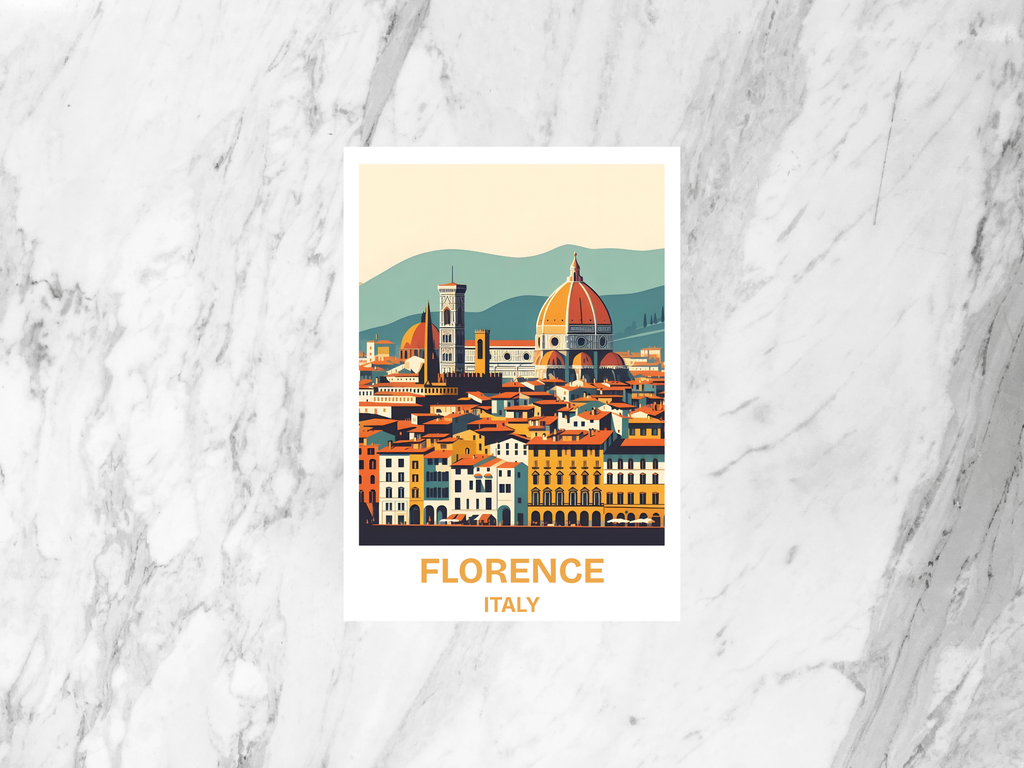 Handmade Florence Cathedral Postcard Italy Holiday Travel Diary Keepsake Gift for Travelers Custom Travel Journal Blank Art Postcards