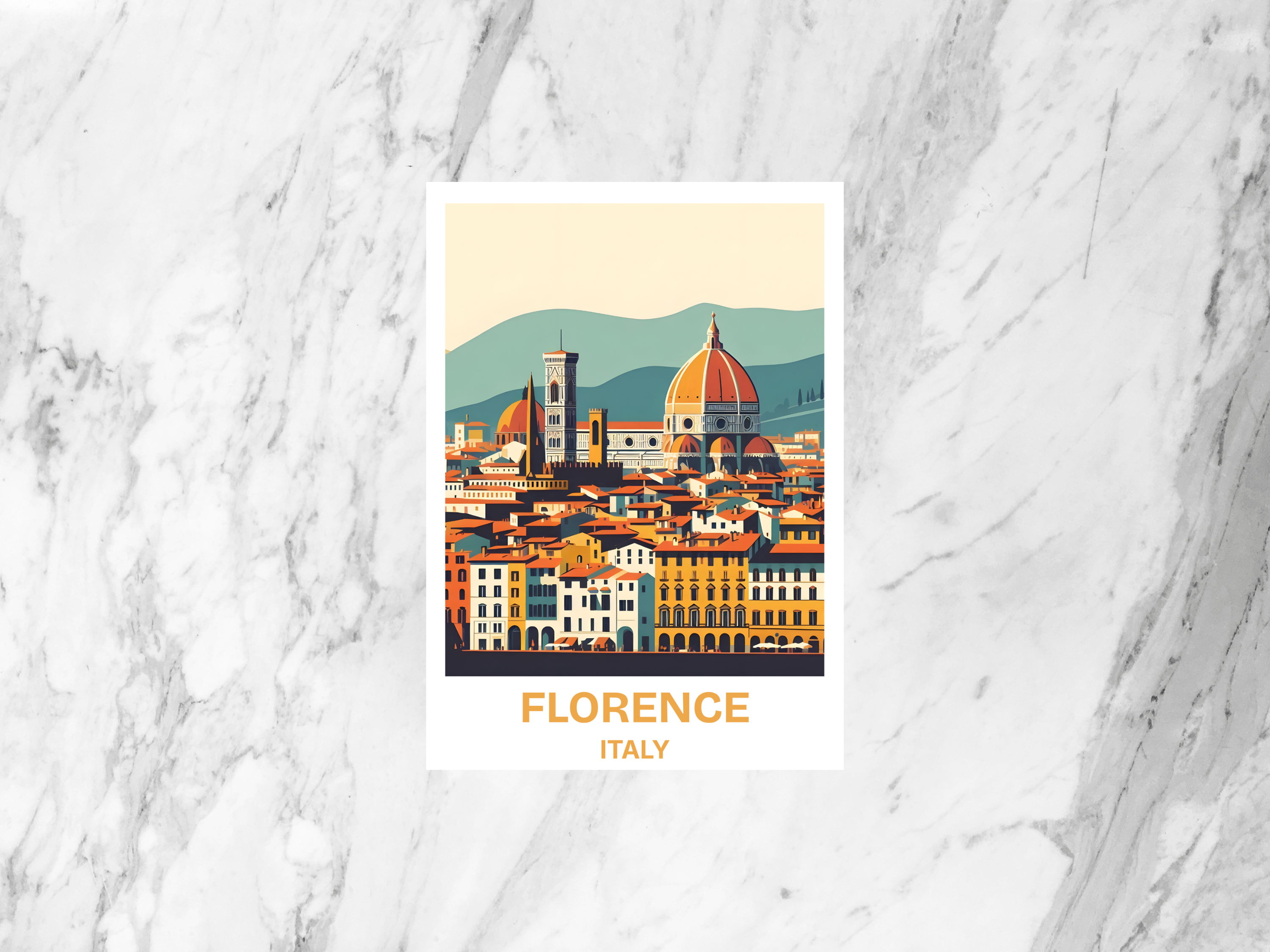Handmade Florence Cathedral Postcard Italy Holiday Travel Diary Keepsake Gift for Travelers Custom Travel Journal Blank Art Postcards
