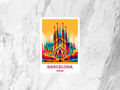 Barcelona Postcard Spain Holiday Travel Postcard Blank Travel Diary Keepsake Gift for Travelers Sagrada Familia Poster Print