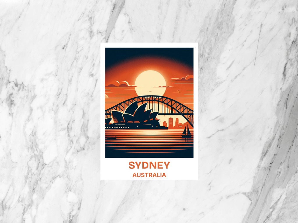 Australia Travel Postcard Sydney Opera House Portrait Poster Print Summer Vacation Memento Travel Bookmark Sydney Holiday Souvenir