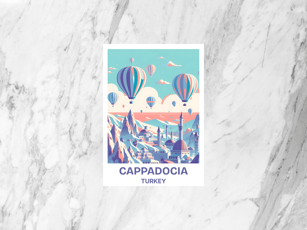 Turkey Travel Postcard Blank Cappadocia Holiday Travel Scrapbook Keepsake Gift for Travelers Custom Handmade Pastel Postcards
