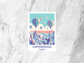 Turkey Travel Postcard Blank Cappadocia Holiday Travel Scrapbook Keepsake Gift for Travelers Custom Handmade Pastel Postcards