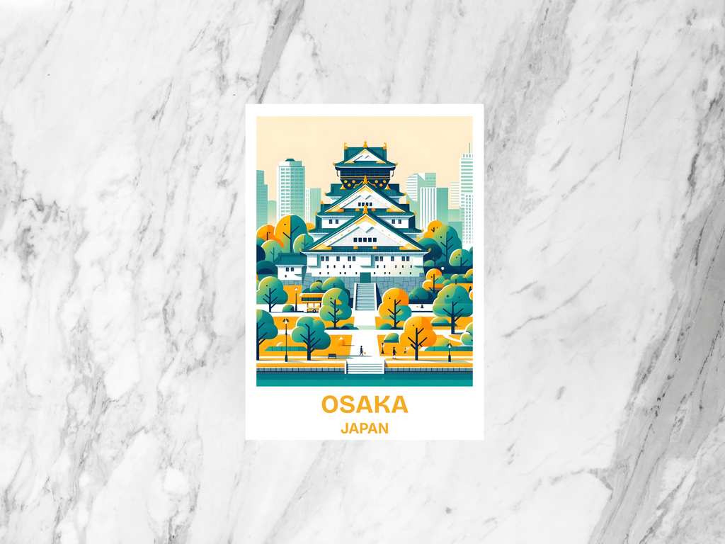 Osaka Castle Postcard Japan Landmark Travel Souvenir Historic Japanese Castle Wall Art Asia Travel Gift Japan Photo Keepsake