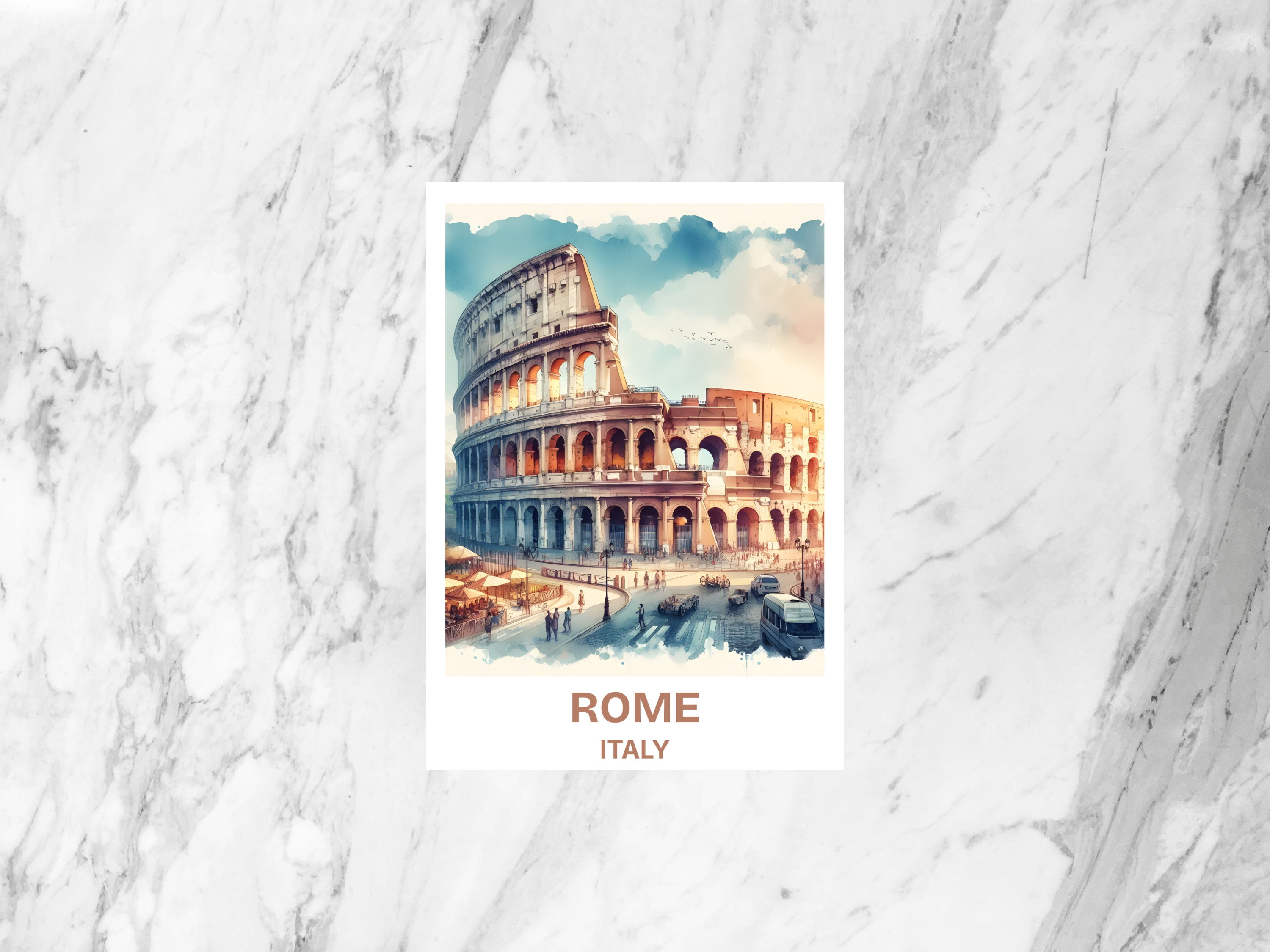 Colosseum Travel Postcard Italy Famous Landmark Poster Print Europe Summer Vacation Souvenir Famous Landmark Bookmark Stationary