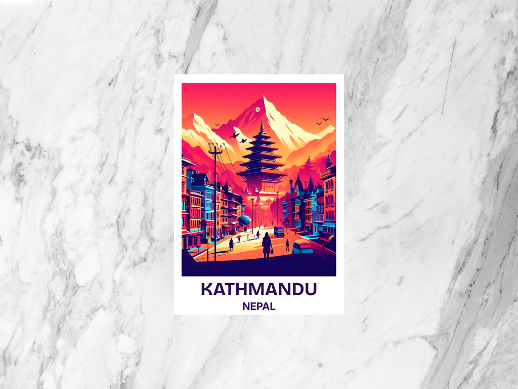 Nepal Travel Postcard Blank Kathmandu Holiday Travel Diary Keepsake Mt Everest Basecamp Poster Print Gift for Travelers