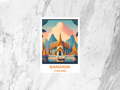 Bangkok Travel Postcard Thailand Holiday Keepsake Grand Palace Poster Art Asia Travel Scrapbook Gift for Travelers Unique Custom Travel Gift