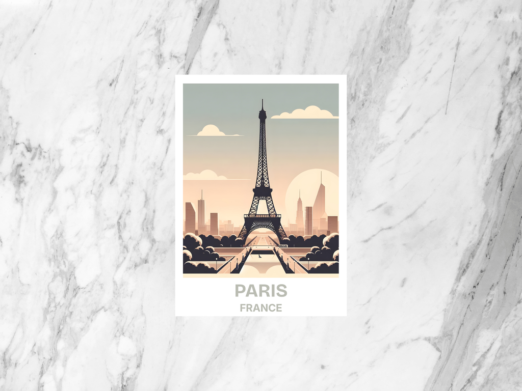 Blank Eiffel Tower Holiday Postcard Gift for Traveler Handmade Unique Cute France Postcard Print Travel Diary Keepsake Vacation Memento