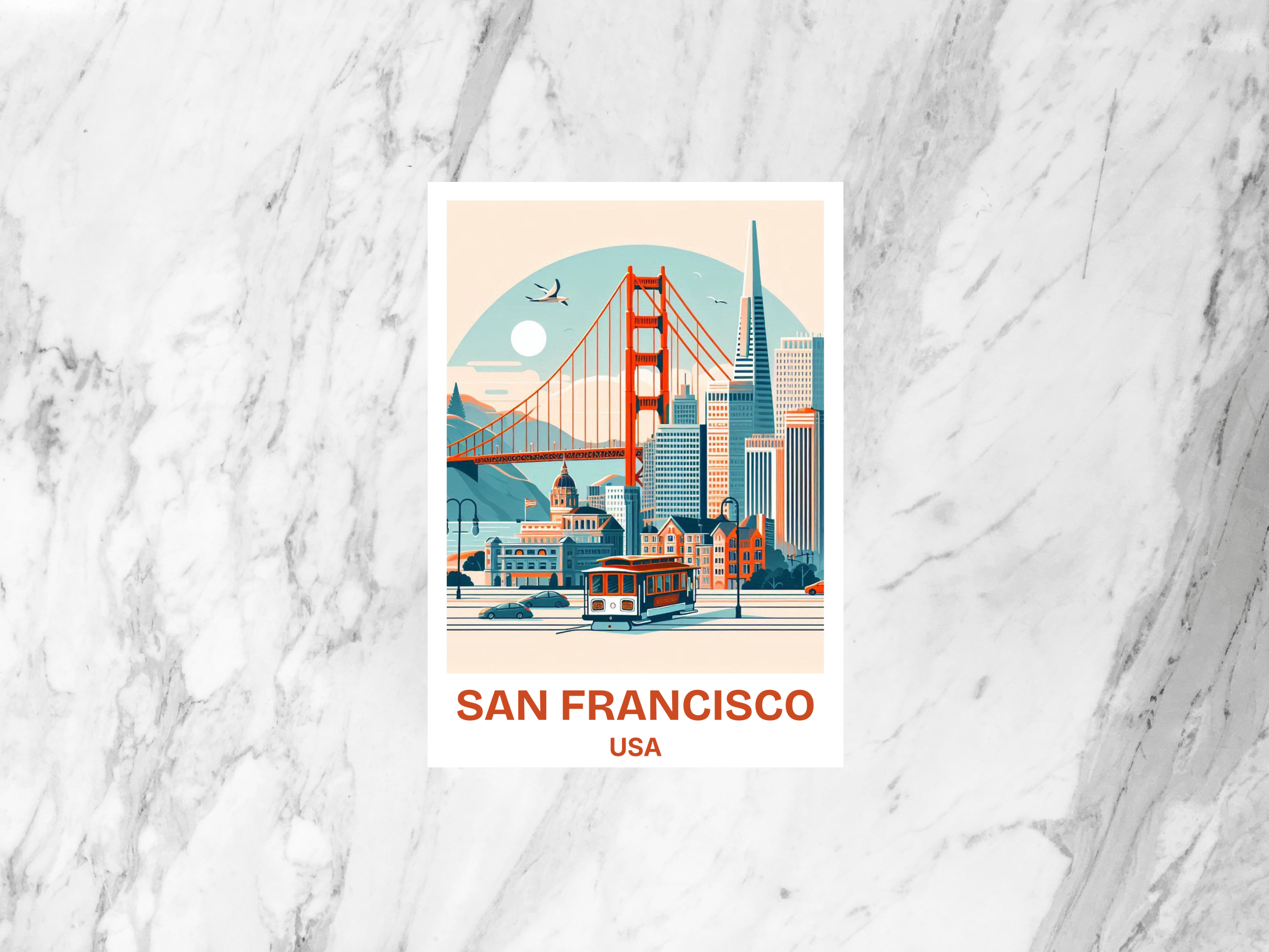 San Francisco Postcard Blank USA Holiday Postcard Print Gift for Traveler Travel Scrapbook Vintage Postcards Handmade New York Postcard