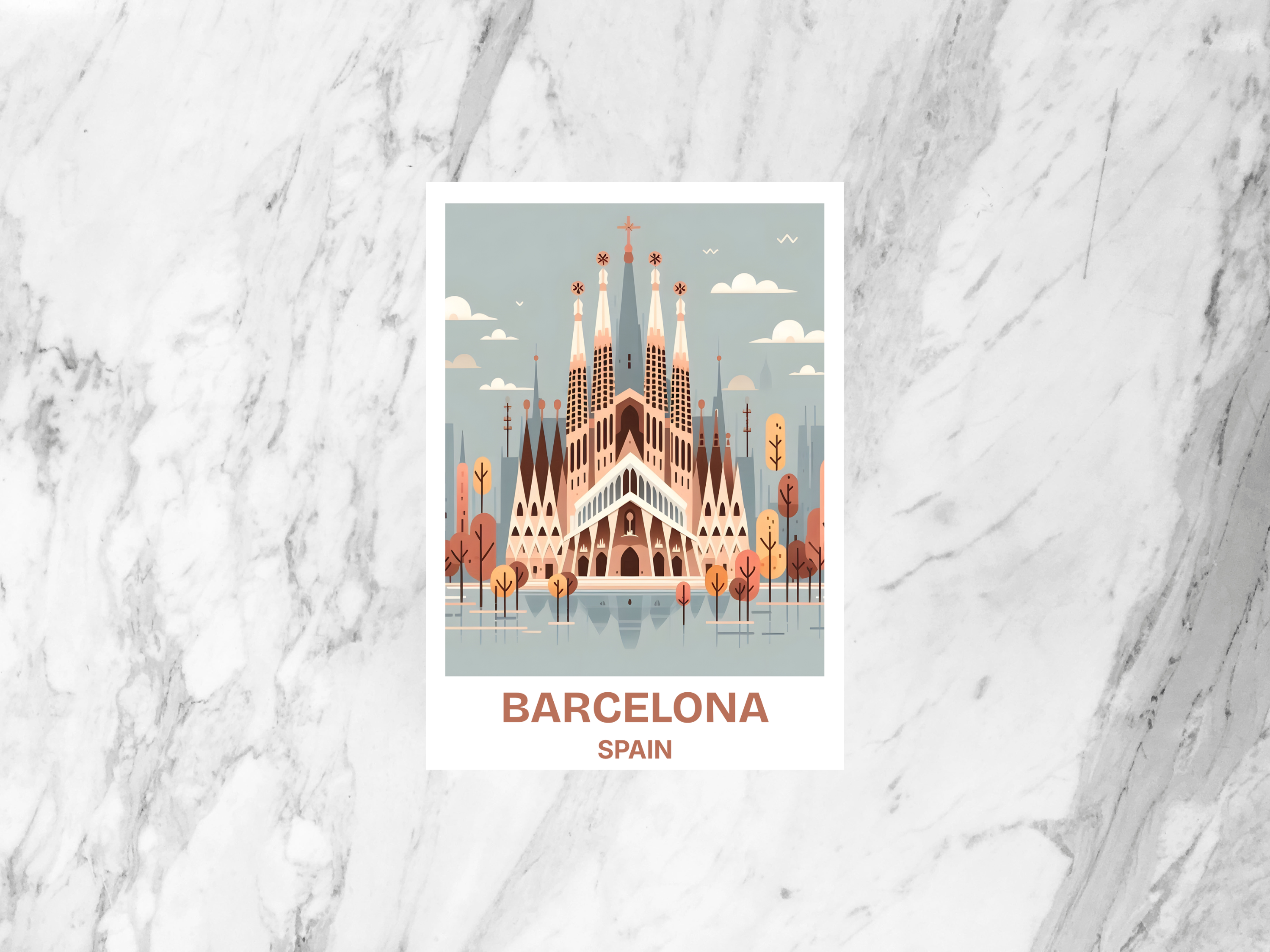 Barcelona Travel Postcard Sagrada Familia Holiday Postcard Print Blank Travel Postcard Gift for Travelers Spain Travel Diary Keepsake