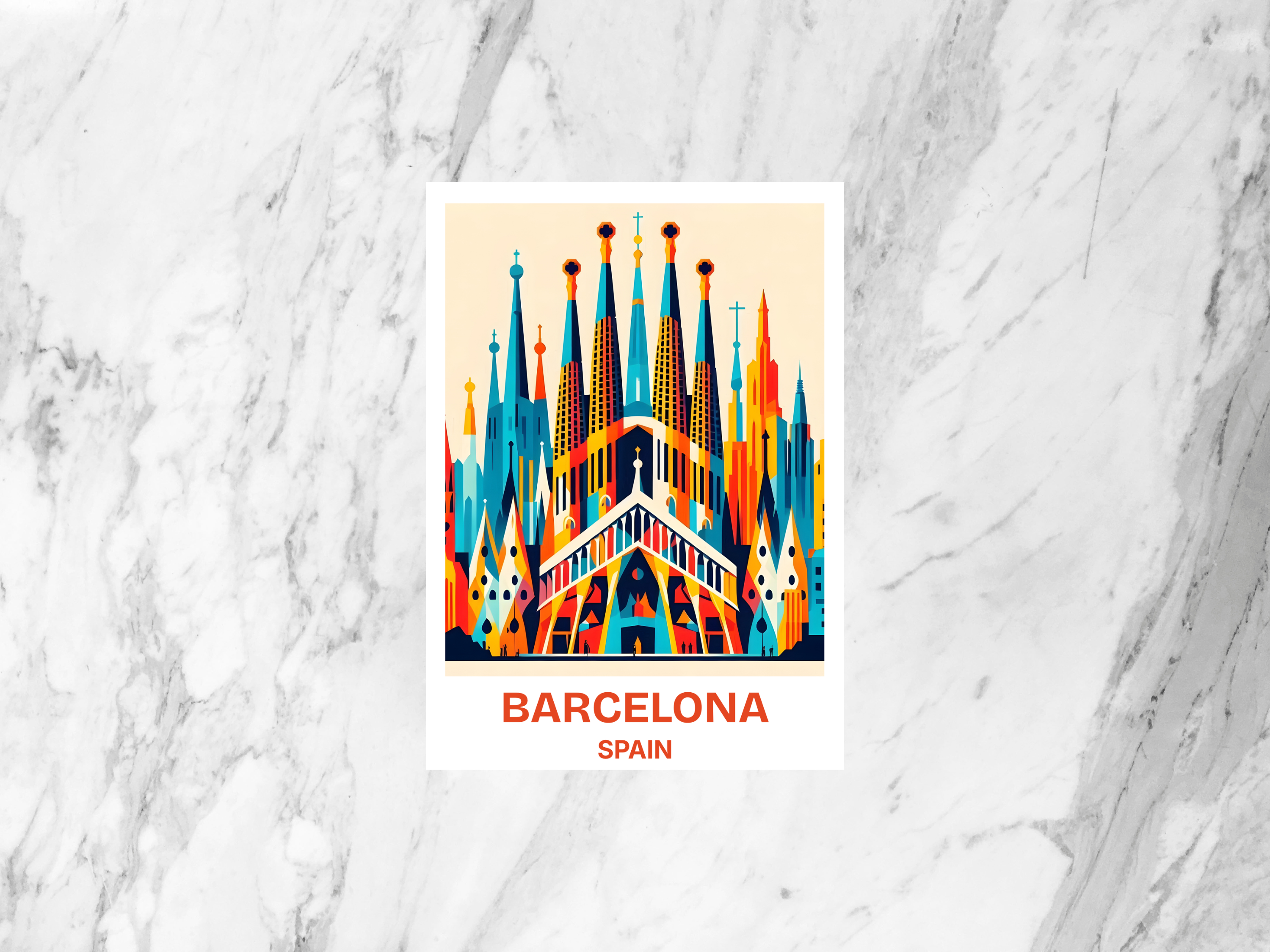 Handmade Barcelona Travel Postcard Gift for Traveler Cute Spain Holiday Postcard Blank Travel Journal Keepsake Europe City Postcard Print